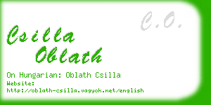 csilla oblath business card